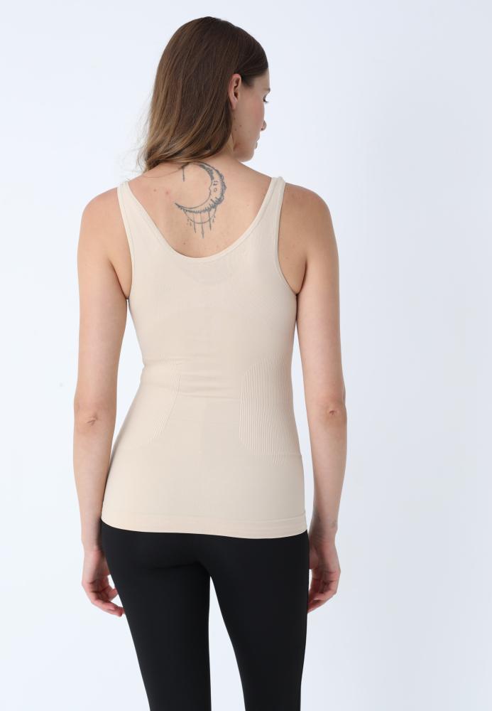 Maiou Modelator cu Bretele Late și Bandă din Silicon,Culoare Bej ,Engros